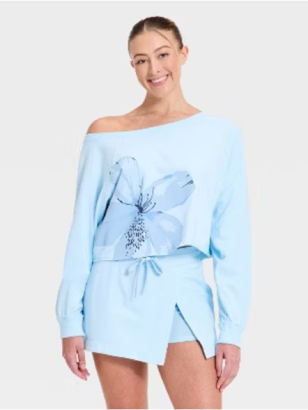 LAB JOY Floral Cropped Sweatshirt